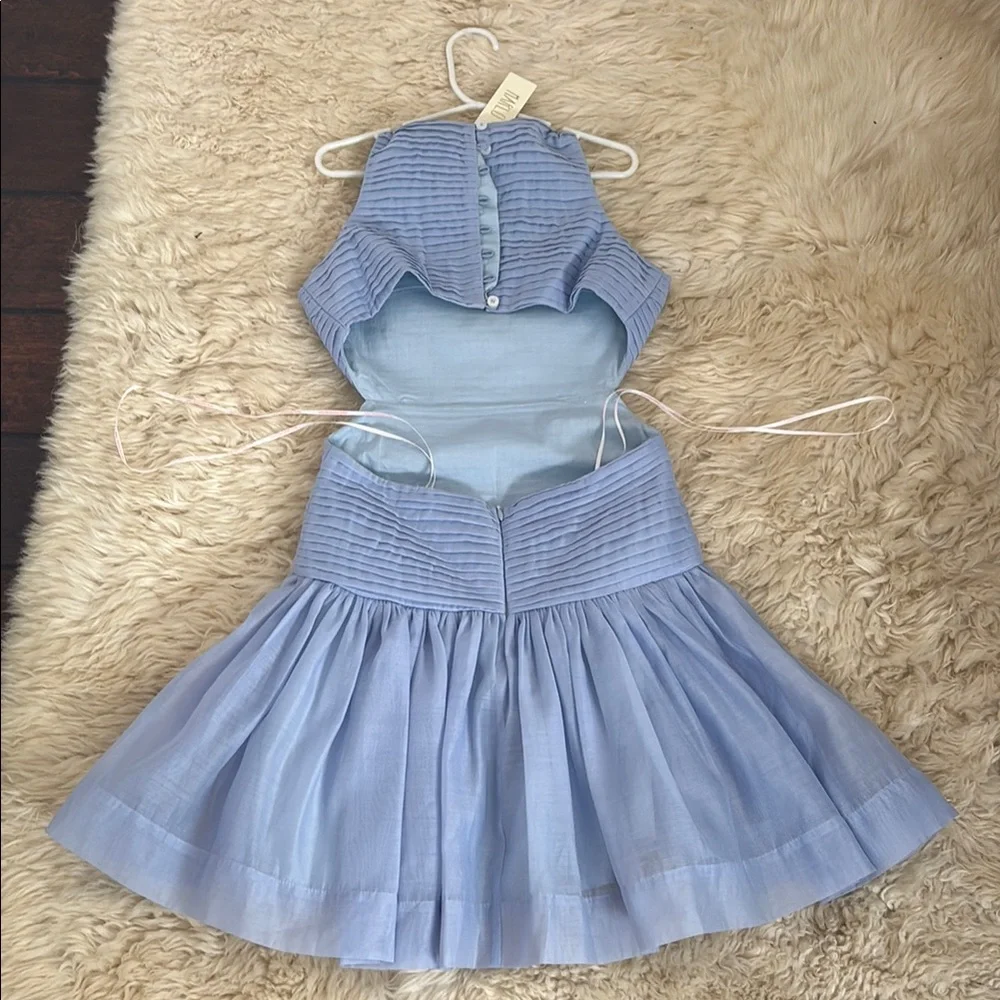 Light Blue Girls' Sleeveless Party Dress